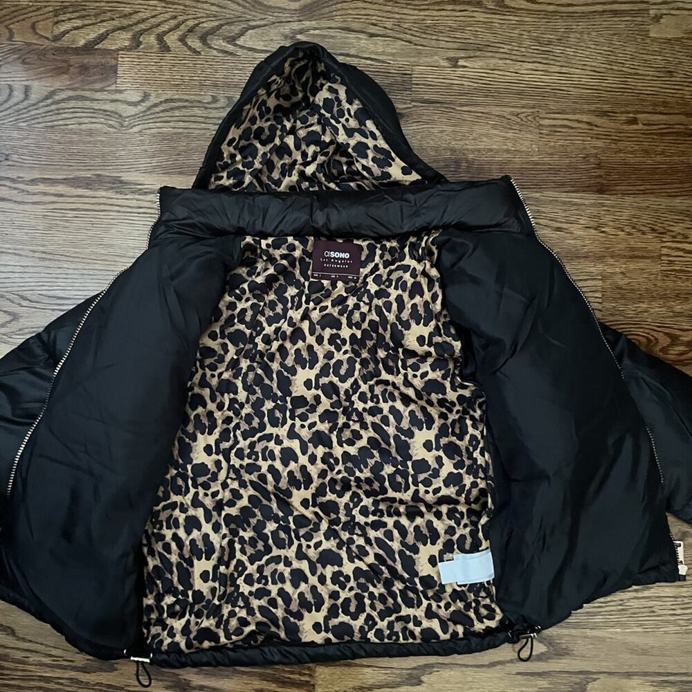 CI Sono (S) Black Hooded Puffer Coat - Picture 5 of 8